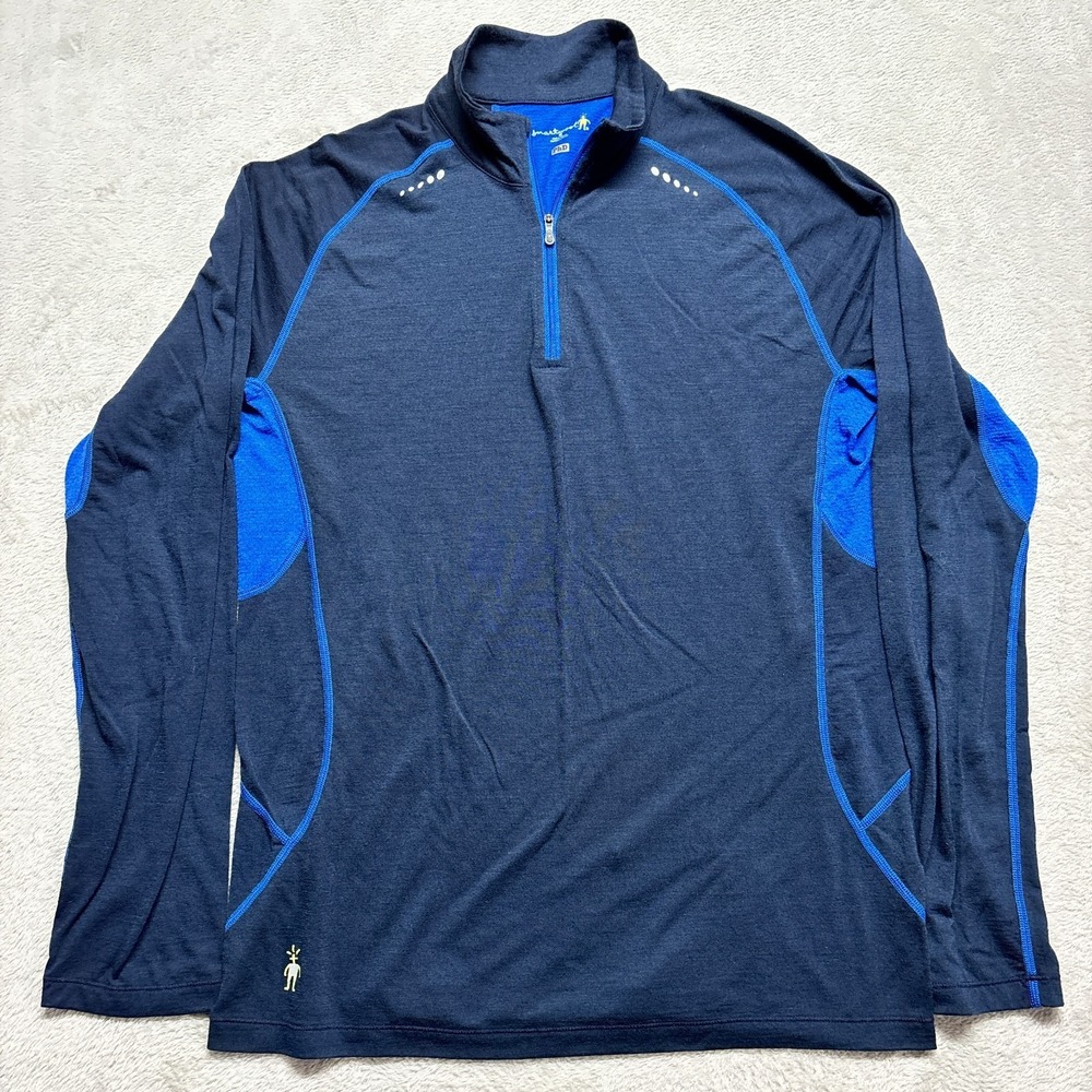 Smartwool PhD Lightweight 1/4 Zip Pullover Merino Wool Mens M Long‎ Sleeve Run - Picture 1 of 7